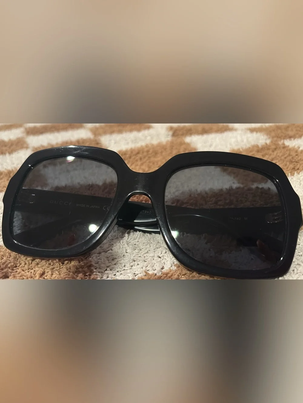 Gucci Black Sunglasses with Gold GG Accent